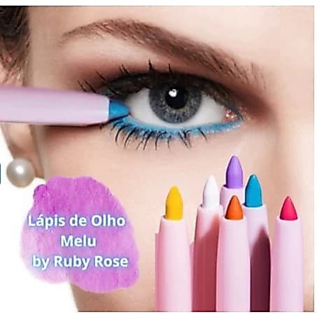 Lápis Retrátil Colorido Melu Ruby Rose Cores Vibrantes
