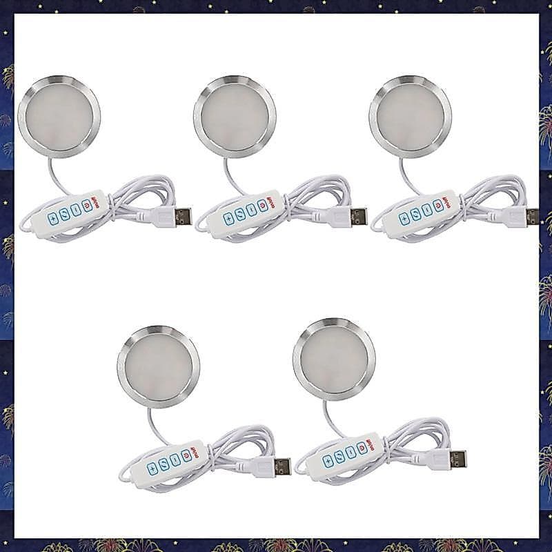 USB 5V LED Touch-Dimmable Downlight 3W Spotlight Surface-Mounted Ultra-Thin Round Mini Display Cabinet