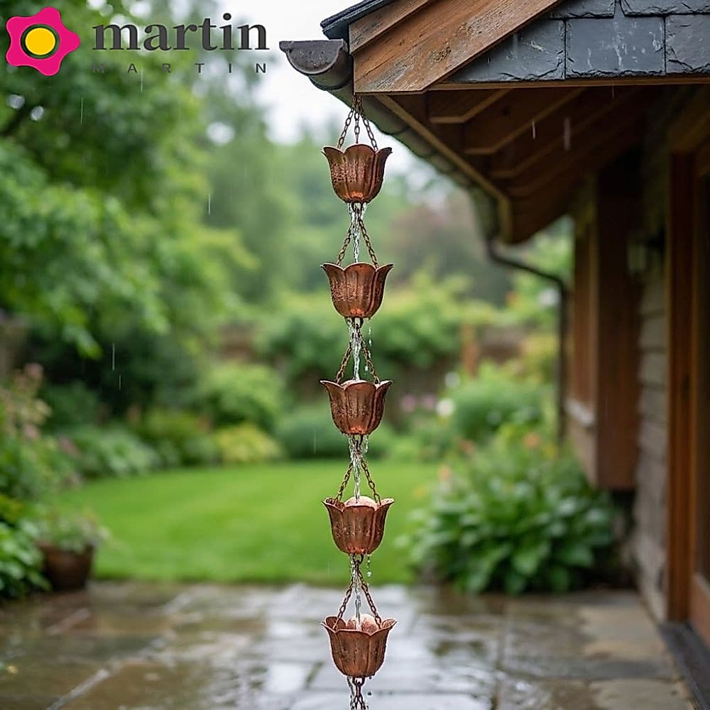 Corrente De Chuva De Tulipa De Metal MARTIN , Suspensa De Arte Em Ferro Para Calhas Drenagem De Água Direto