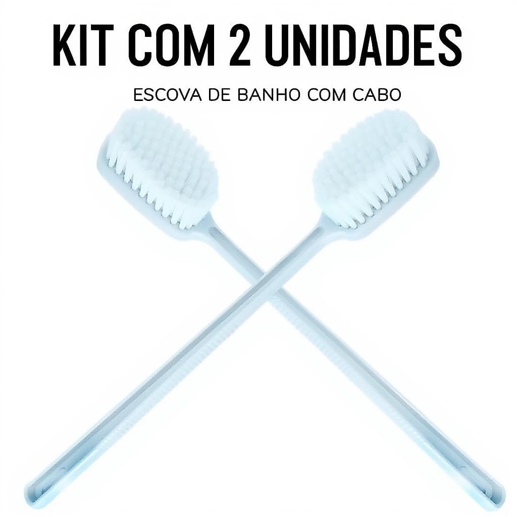 Kit 2 Escova para Banho Grande Cerdas Ultra Macias 40cm