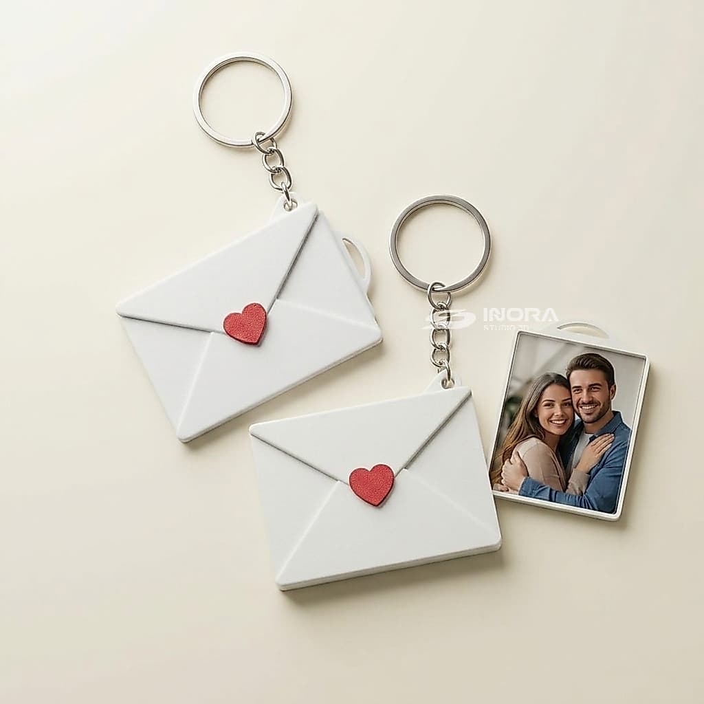 Chaveiro Envelope com Porta Foto Presente Criativo Amor