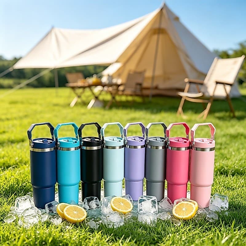 Garrafa Térmica 900ML Inox Bico Flip com Alça para Academia Trabalho
