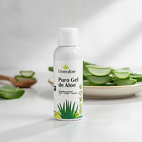 Puro Gel De Babosa Orgânico 60ml - Live Aloe Fragrância Suave todos tipo de pele