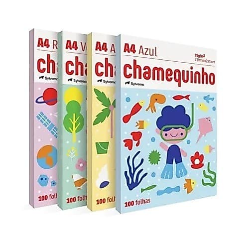 PAPEL SULFITE CHAMEQUINHO 75G 100 FOLHAS ESCOLAR BARATO FOLHA CHAMEX