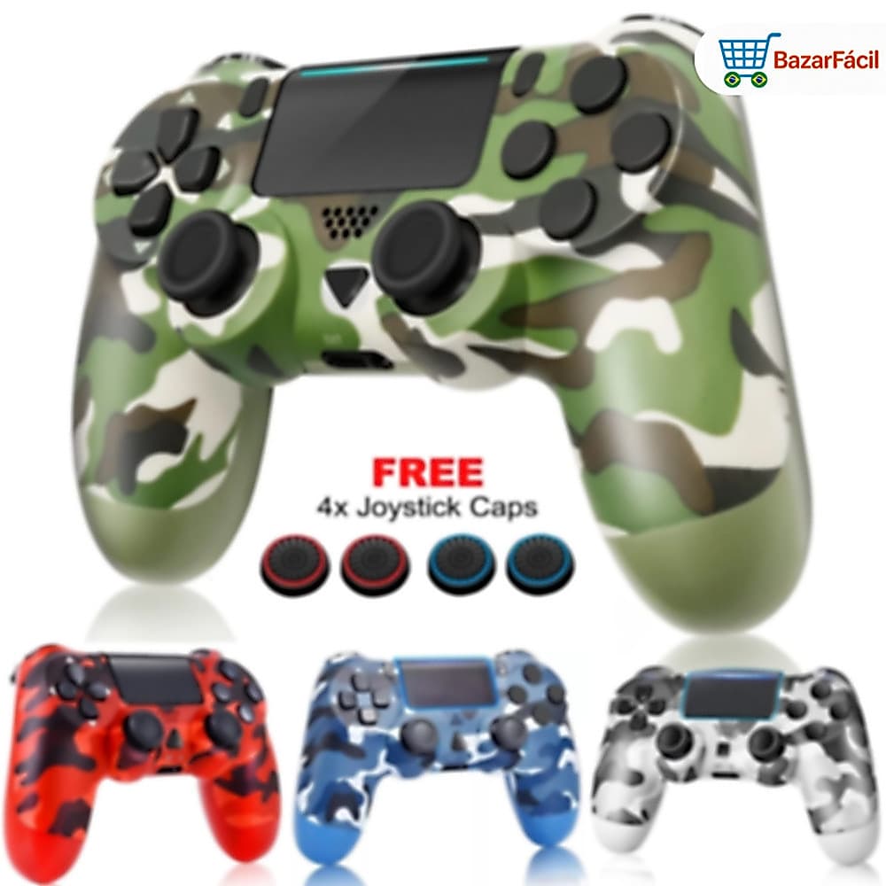 Controle Sem Fio Personalizado Camuflado para PS4 com Tecnologia Avançada e Cabo