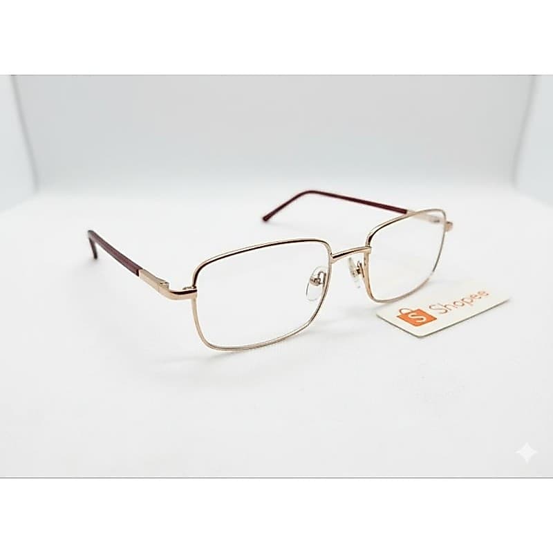 Óculos Sem Grau Armação Metal Dourada Leve Resistente pode Trocar Lentes