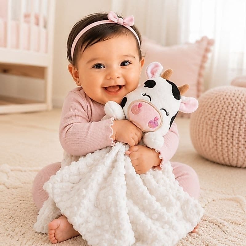 Naninha de Bebê Vaquinha PERSONALIZADA - Fazendinha / maternidade/ chá de bebê