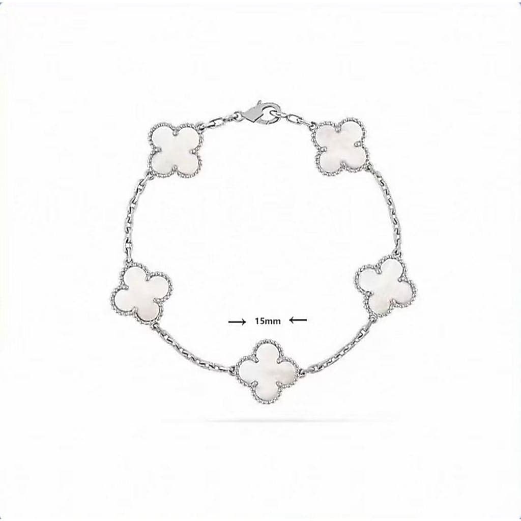 Pulseira Trevo Clover 4 Folhas Dourada Luxo - Bracelete Moda Instagram Para Mulheres, Ideal Para Presente