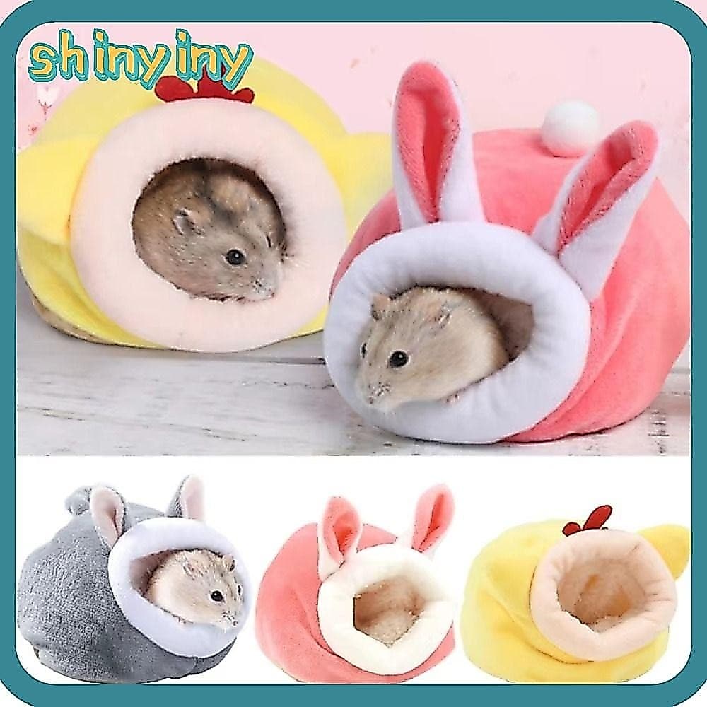 Ninho De Hamster Brilhante , Rede À Prova De Vento , Mini Casa De Veludo Fofo Para O Inverno