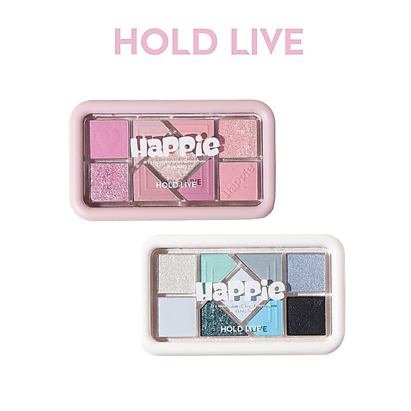 HOLD LIVE Paleta De Sombras Multifuncional De 9 Cores , Fosco E Brilhante Rosa Azul Tom Terra 2 Em 1 Bandeja De Blush Pa