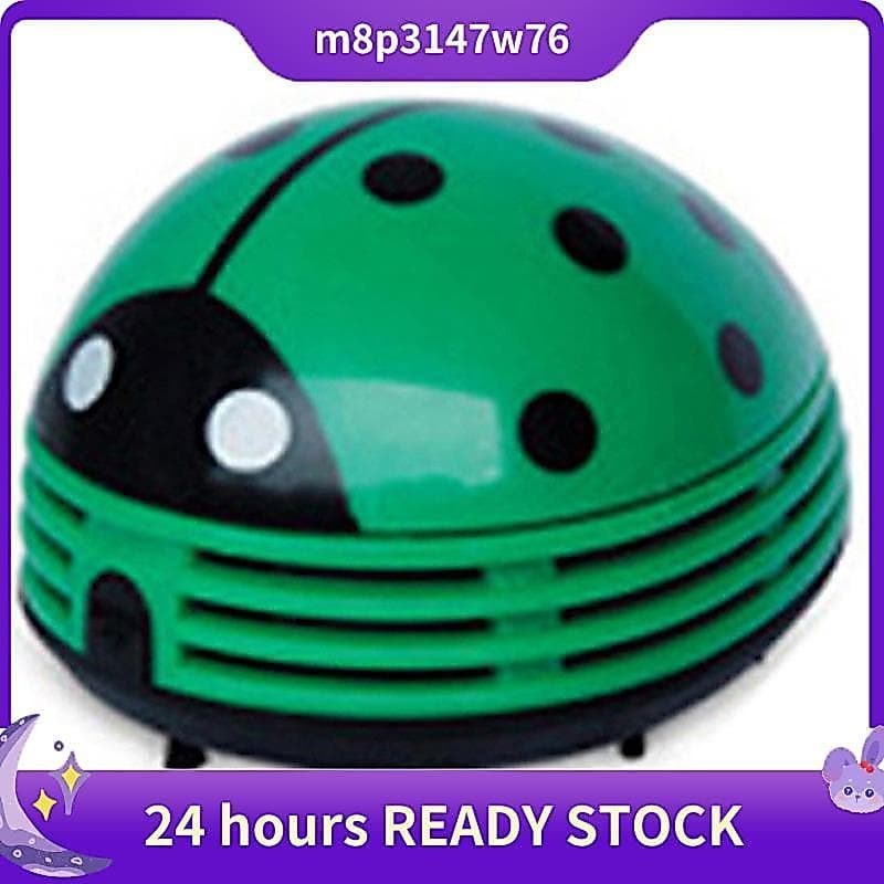 Mini Bonito Joaninha Coletor De Poeira Desktop Aspirador Para Casa Mesa Escova Limpeza Teclado Mais Limpo Verde