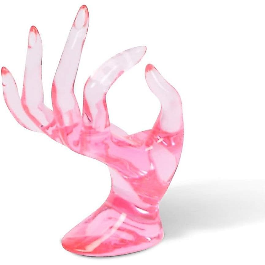 DI QIU REN Suporte de Anéis em Forma de Mão, Suporte para Exibição de Joias, Decoração de Quarto Rosa, Suporte Estético