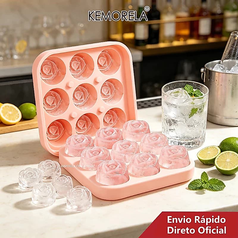 Molde De Cubo De Gelo E Sorvete De 1 Peça-9 Compartimentos Para Fazer Cubos Com Sabor Caseiro , Smoothies , Sobremesas C