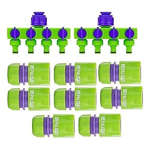 Kit 2 Distr.agua C/4 Derivacoes 3/4 + 8 Conec. Mang. Palisad