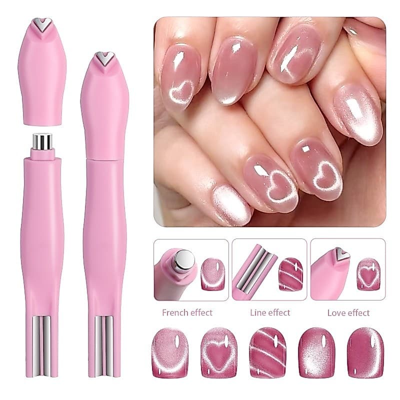 Multifuncional 3-Em-1 Prego Olhos De Gato Vara Magnética Para Ímã UV Gel Polonês Glitter Efeito Ferramentas Manicure Des