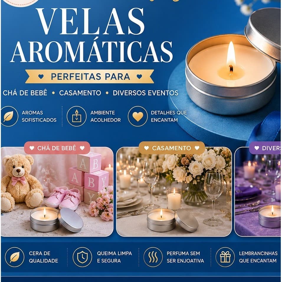 Vela aromática em Latinha 10 unidades
