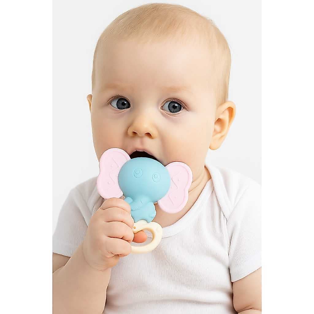 Mordedor de Silicone em Formato de Elefante para Bebês
