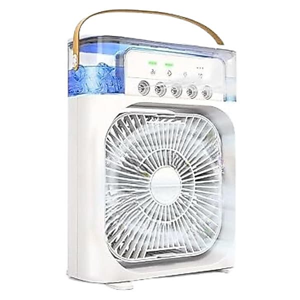 Ventilador Portátil de Mesa Mini Ar Condicionado Umidificado
