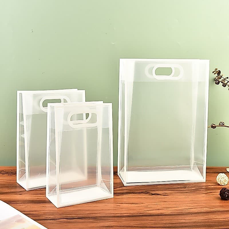 12pcs Reutilize Sacos De Presente Plástico Pvc Vendido(s) - Preto (15x24x8)