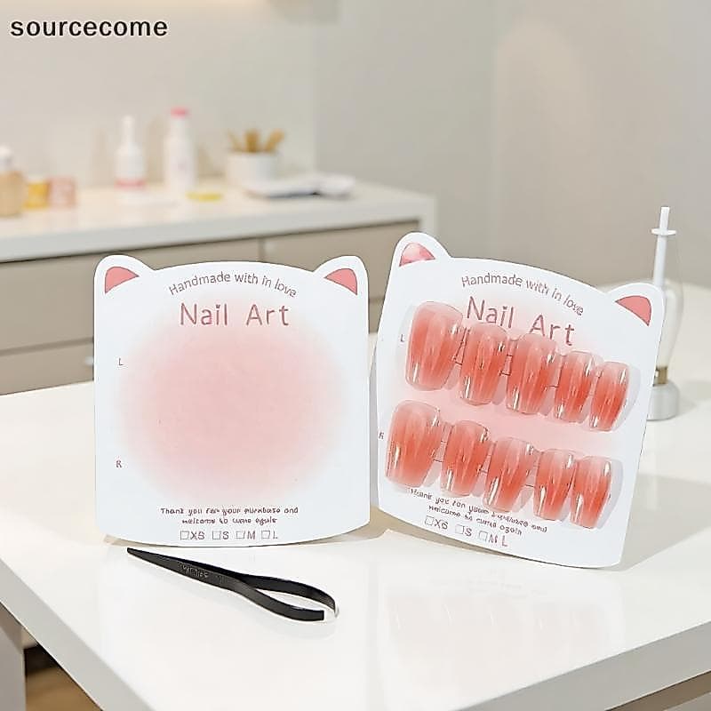 [sourcecome] Pressione No Saco De Papelão Para Unhas , Adereços Quadrados Exibição De Boutique De Pontas Falsas