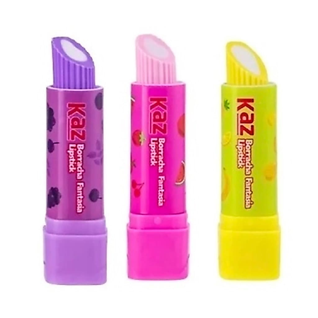 Borracha Escolar LipsTick Formato De Batom Kaz KZ3036 unidade ou kit