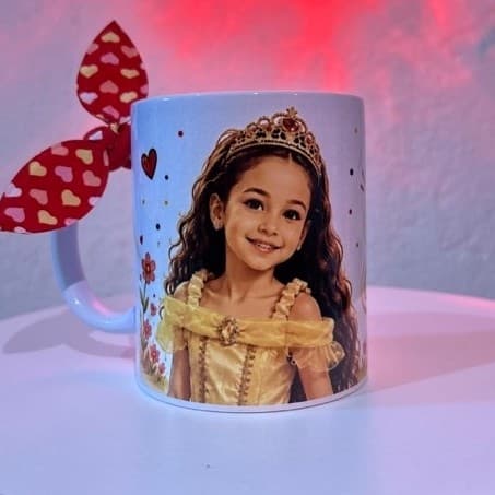 Caneca Personalizada Infantil Princesa com Foto | Presente para Menina | Caneca Infantil Personalizada