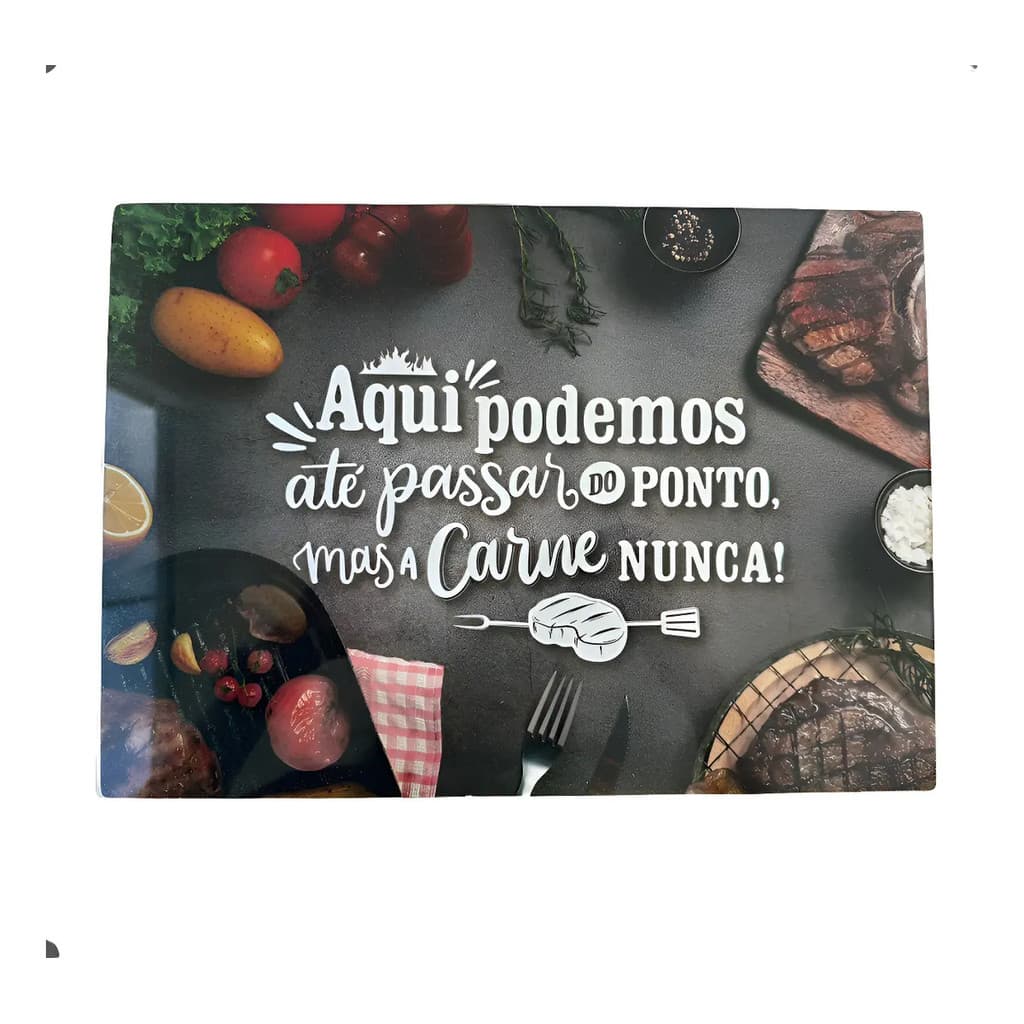 Tábua de Corte de Carne de Vidro Temperado Resistente a Riscos 25x35cm Bonita