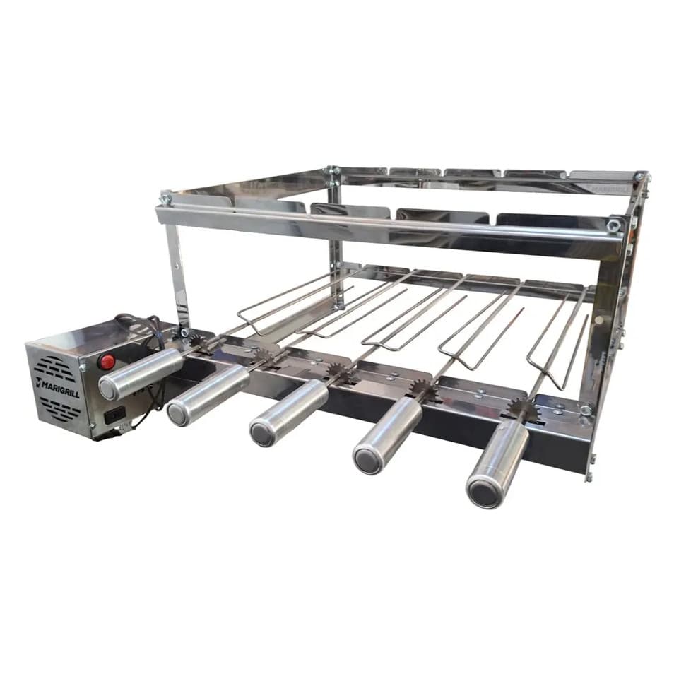 Grill Giratório 5 Espetos Encaixe Braseiro 71x50 Marigrill Churrasqueira