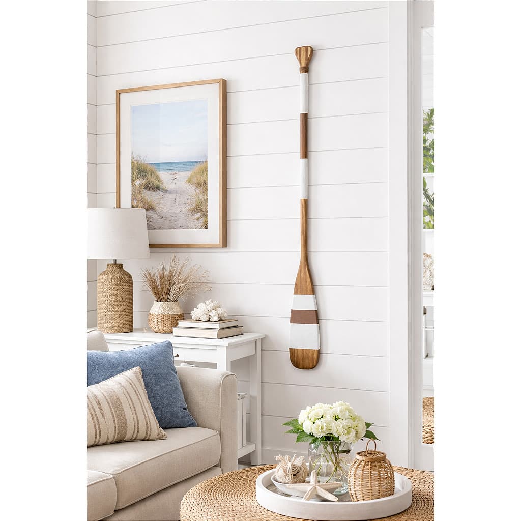 Remo Decorativo Marrom e Branco 100 cm Decoração Náutica Praia