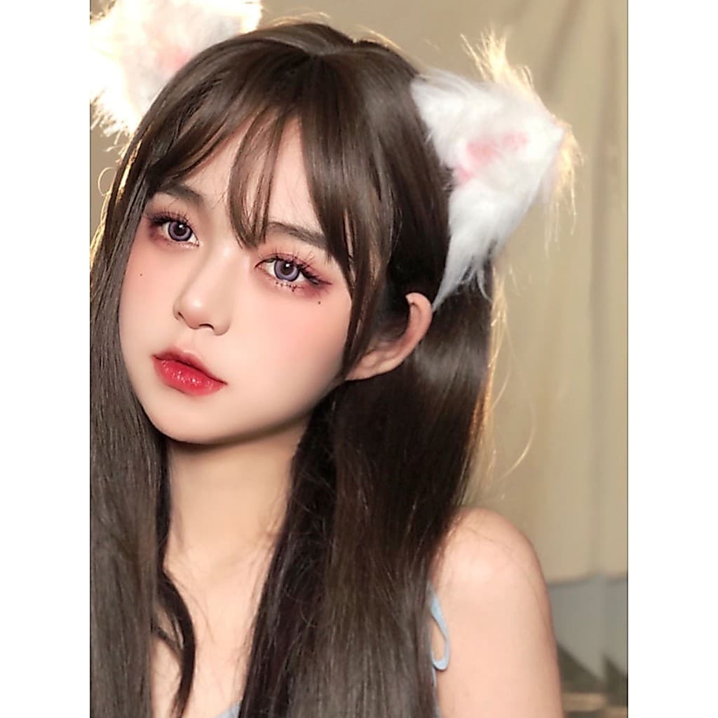 Influenciador modelo macio âncora ins na moda foto ferramenta cocar macio menina orelhas de gato raposa cos Anime acessó