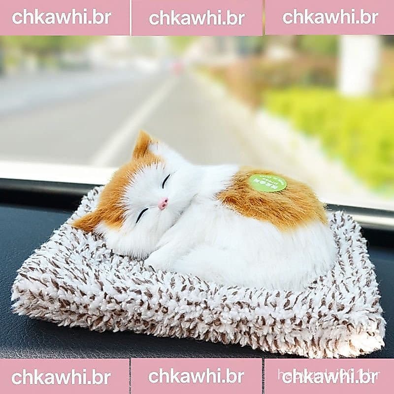 Enfeites De Carro Bonito Simulação Gatos Dormindo Decoração Automóveis Adorável Pelúcia Gatinhos Boneca Brinquedo Com So