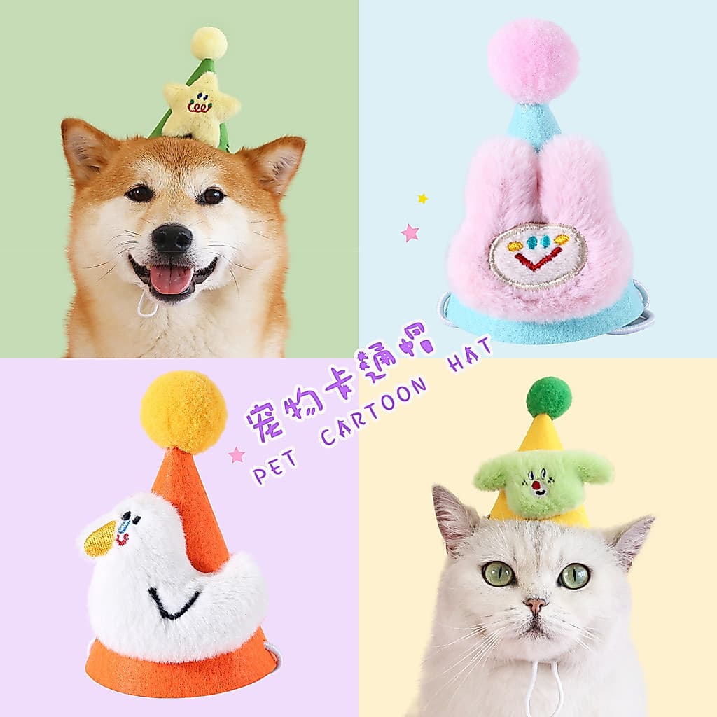 Shiba Inu chapéu de estimação cão gato dos desenhos animados tridimensional feltro pequeno Animal pequena bola de cabelo
