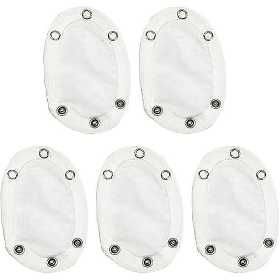 5 Peças Extensor de Comprimento para Fralda de Bebê Branca, Macacão Infantil com Botões de Pressão, Extensor de Fralda p