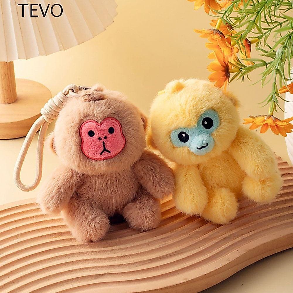 Pingente De Pelúcia De Macaco TEVO , Boneca Com saki De Face Branca , | Carro De Desenho Animado De 12 Cm