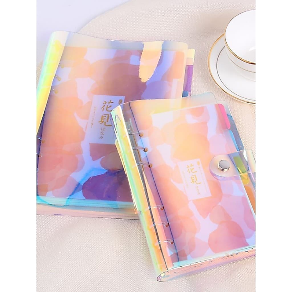 Novo produto colorido Laser livro de folhas soltas mudança de cor manual de PVC A5 manual fresco A6 pacote de concha de