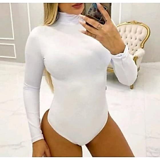 Body Feminino Manga Longa Inverno Ou Proteção Uv Esportes