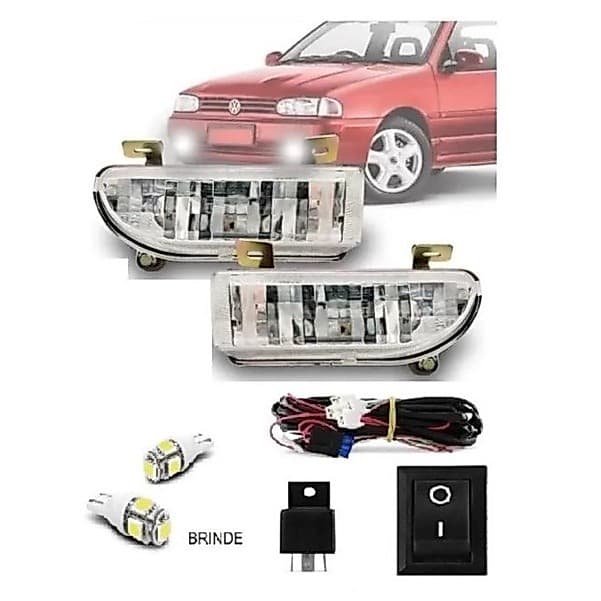 Kit Farol Milha Gol Parati Saveiro G2 Bola Bolinha + Par de pingo t10 5050 5 leds