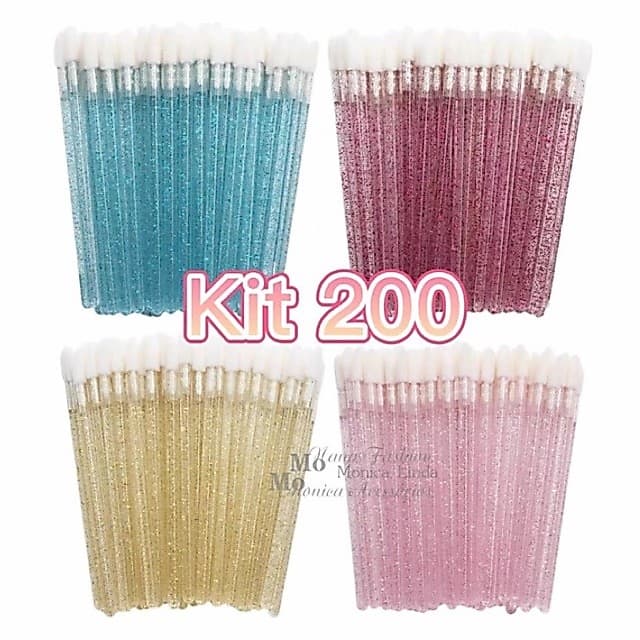 Kit 200 - Pincel Aplicador Descartável Gloss e Batom Maquiagem