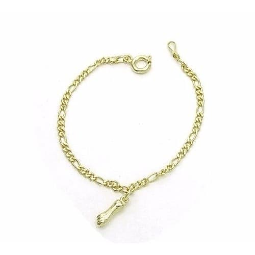 Pulseira Elo Português Com Figa Folheado A Ouro 18k