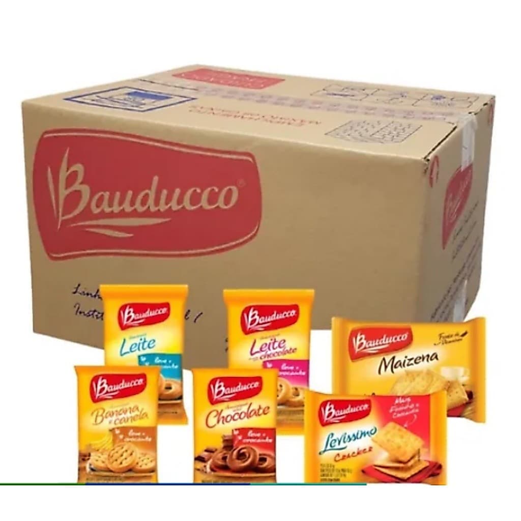 100un Biscoitos Sortidos Bauducco Sachê 11,8g Kit Individual Coffee Break Café da Manhã Hotel Escritório