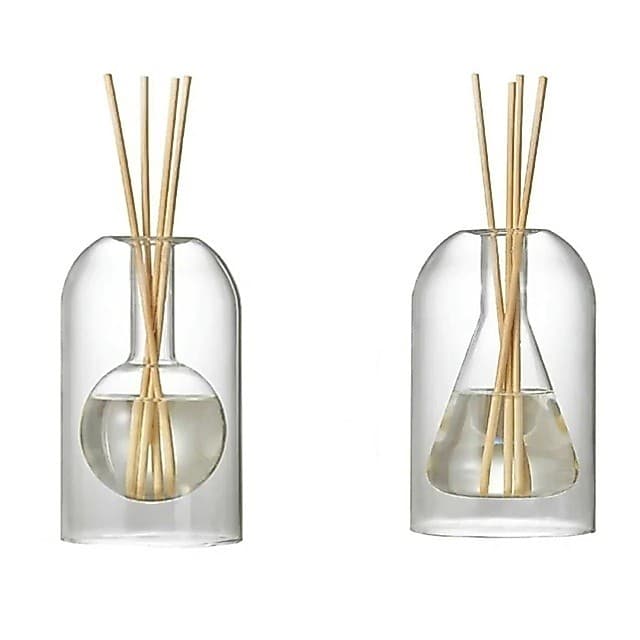 Difusor de Ambiente em Vidro Científico 14cm Modelos Esfera e Cone para Decoração Elegante Luxo
