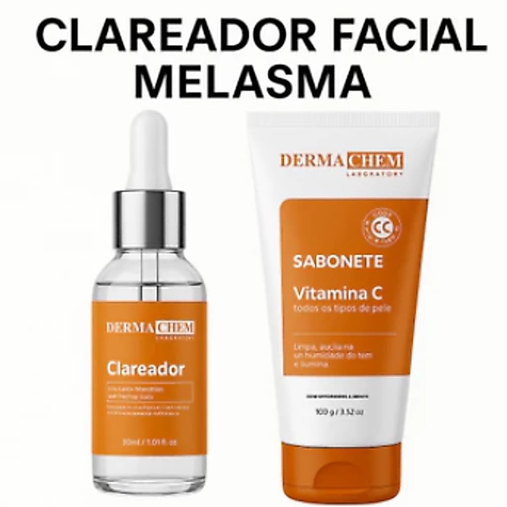 Kit Clareador de Melasma e Manchas – Sabonete Vitamina C + Sérum Clareador /Todos os Tipos de Pele