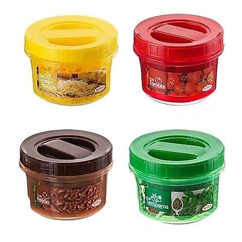 Potes Porta Tempero E Outros 500 Ml Tampa De Rosca