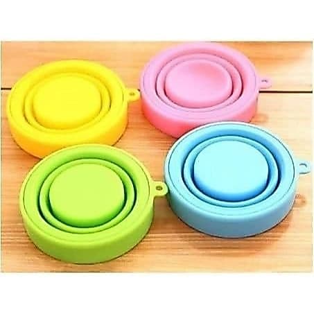 Copo 180ml  Silicone Dobrável Com Pegado Alça Retrátil Ecológico
