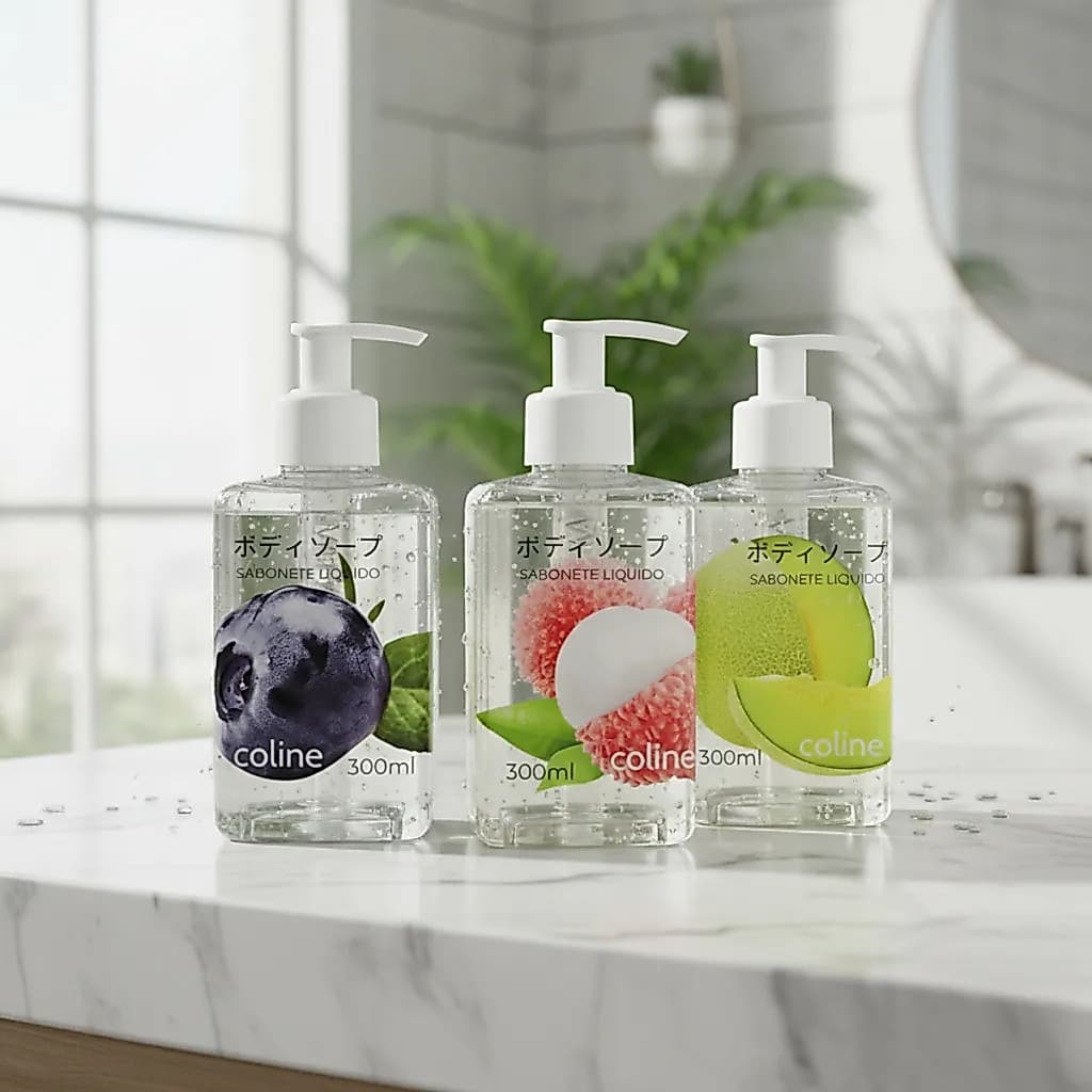 ✨Sabonete Líquido Coline Corpo e Mãos Blueberry, Lichia e Ice Melon 300ml