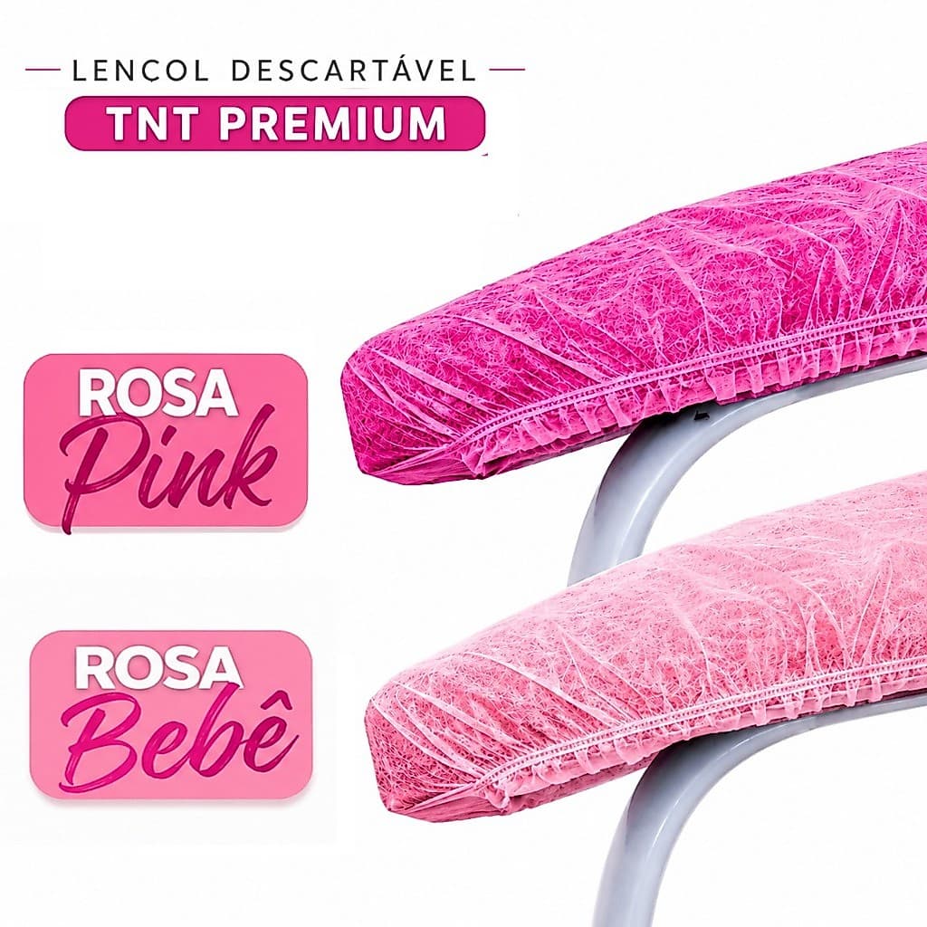 kit PINK Lençol Descartável Tnt Elástico Rosa Pink 2,20x 0,90 cm 10 Un