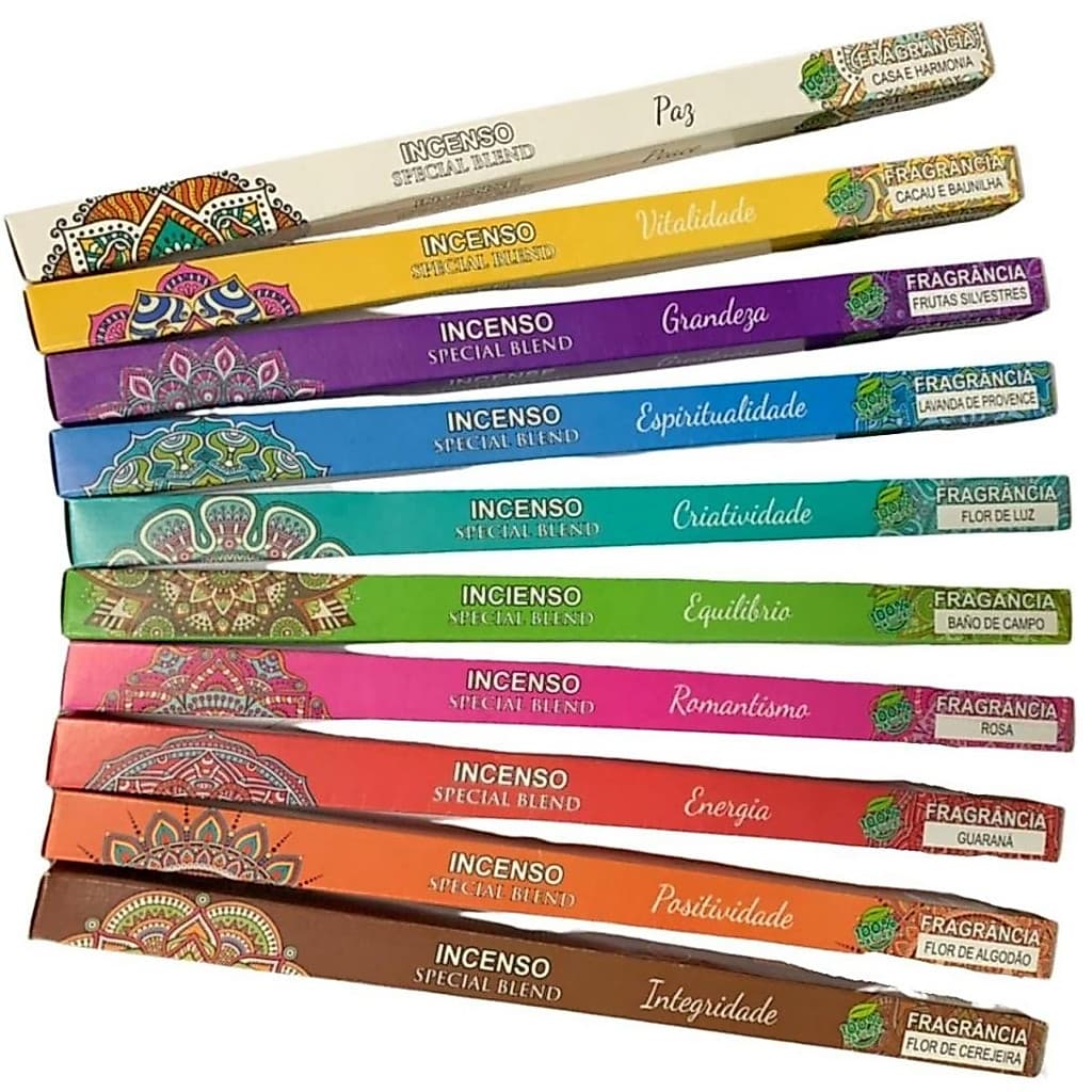 Incenso Linha Mandala Hindu 80 Varetas com 10 Aromas