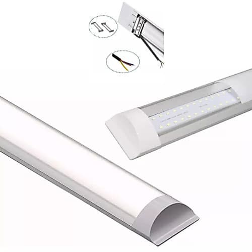 Luminária Led Linear Tubular Slim 20w Sobrepor 60cm Branco Frio 6500k Bivolt 85v-220v