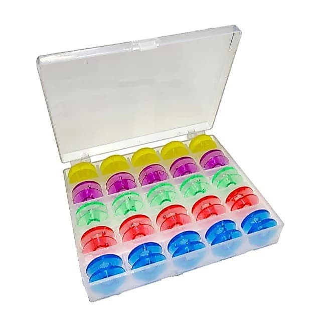 Estojo com 25 Carretilhas Plásticas Coloridas