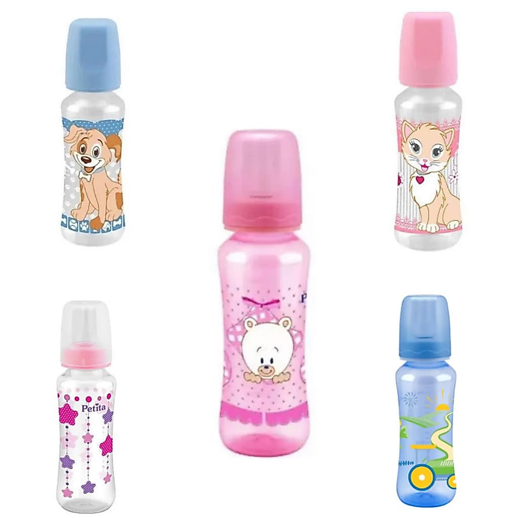 Mamadeira Petita Premium 240ml Bico Silicone Atóxico - Anticólica
